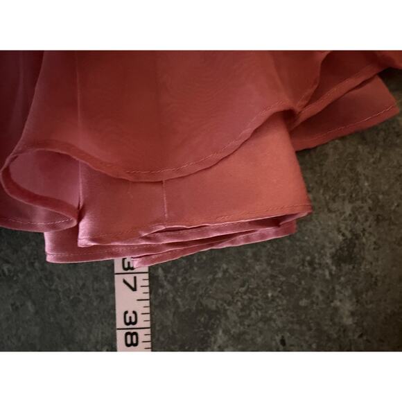 Vintage 80s 90s Ethereal Dainty Slip Dress Pink Layered Embroidered Size Medium - Picture 9 of 10